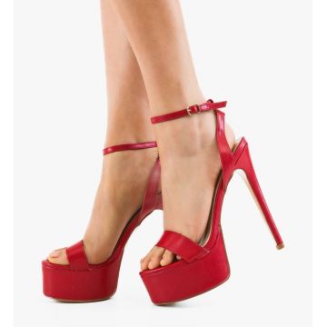 Sandale cu toc Barbys Rosii 2