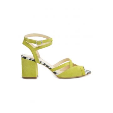 Sandale dama Belle Green Lime Piele Naturala - Marimea