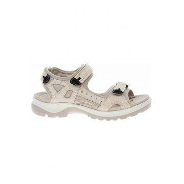 Sandale dama casual cu platforma Offroad -  Piele naturala/Material textil - Bej