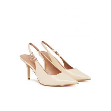 Sandale dama -  CREAM FLTNS5 PAF05 - piele ecologica - toc