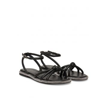 Sandale dama -  FLJSLO LEA03 - piele naturala - negru -
