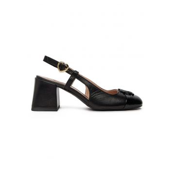 Sandale dama -  Nappa/Naplak - negru - piele naturala -