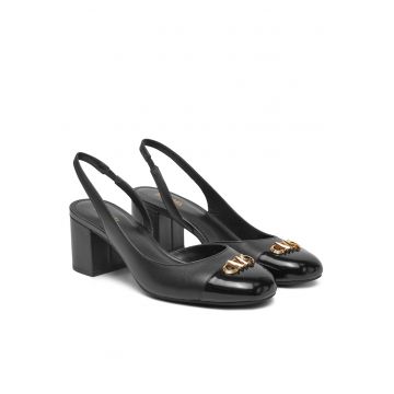 Sandale dama -  Negru - piele naturala - toc