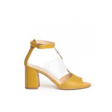 Sandale dama Pandora Yellow Piele Naturala