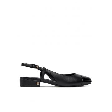 Sandale dama -  Perla Flex Sling Fla - piele naturala - negru -