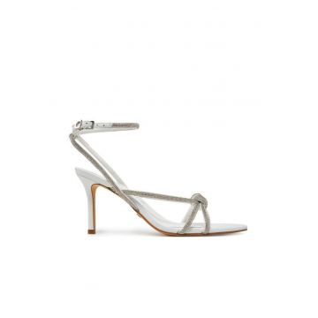 Sandale dama  piele ecologica - alb -