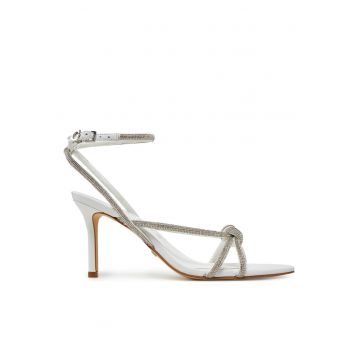 Sandale dama  piele ecologica - alb -