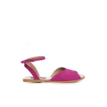 Sandale dama piele fara toc Fucsia Nomad