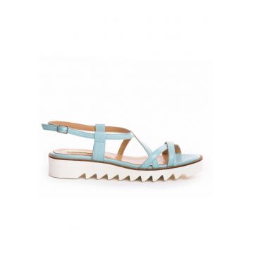 Sandale dama piele fara toc Menta Georgie