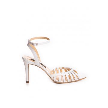 Sandale dama piele naturala Alb Kris