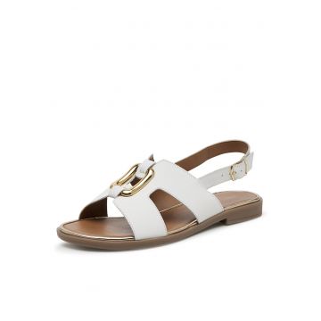 Sandale dama -  piele naturala - alb -
