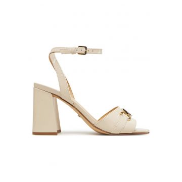Sandale dama -  piele naturala - crem -