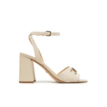 Sandale dama -  piele naturala - crem -