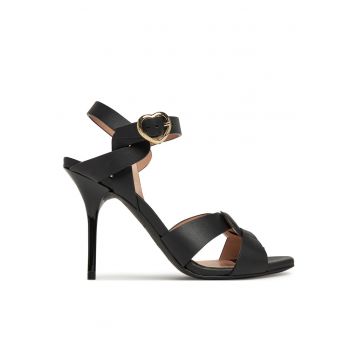 Sandale dama  piele naturala - negru -