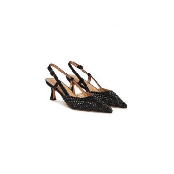 Sandale dama - V250662 -  Piele naturala - Negru - Negru