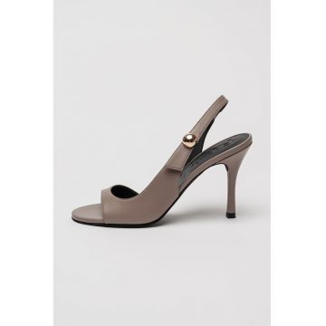 Sandale de piele cu toc clasic - Lila pal