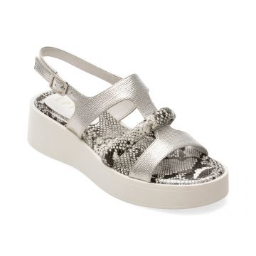 Sandale EPICA argintii, 174S137, din piele naturala