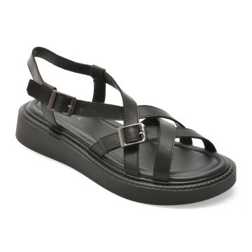 Sandale EPICA negre, WC60005, din piele naturala