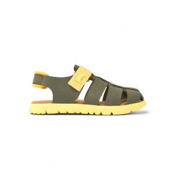 Sandale fisherman cu velcro Oruga 27423 - Verde inchis/Verde masliniu