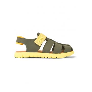Sandale fisherman cu velcro Oruga 27423 - Verde inchis/Verde masliniu