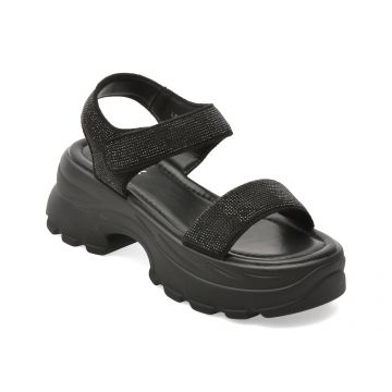 Sandale GRYXX negre, 57117, din material textil