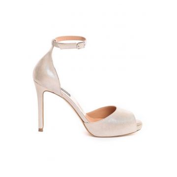 Sandale mireasa naturala Nude Barbie