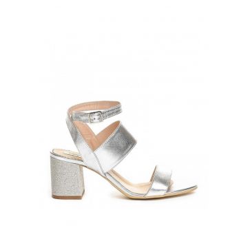 Sandale mireasa piele naturala Argintiu New Look
