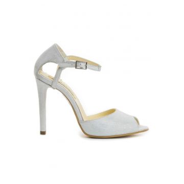 Sandale mireasa piele naturala Silver Jacqueline