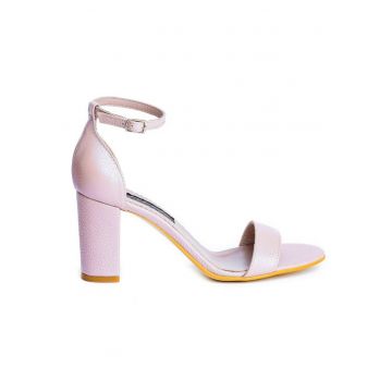 Sandale piele toc gros Simple Rose