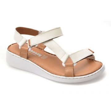 Sandale SHOOZY albe, EV4041, din piele naturala