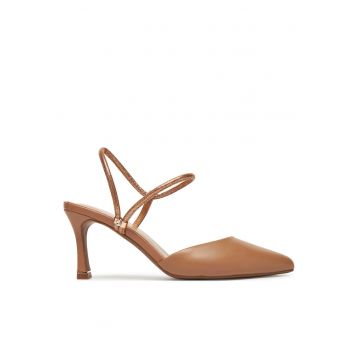 Sandale toc dama -  bej - piele naturala - Maro