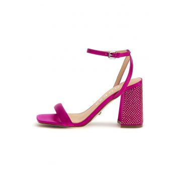 Sandale cu aplicatii cu strasuri - Fucsia
