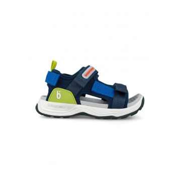 Sandale cu banda dubla velcro - Verde masliniu/Alb optic/Bleumarin