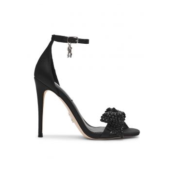 Sandale cu funda din strasurir Newlywed - Negru