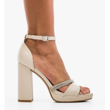 Sandale cu toc Rutyna Bej