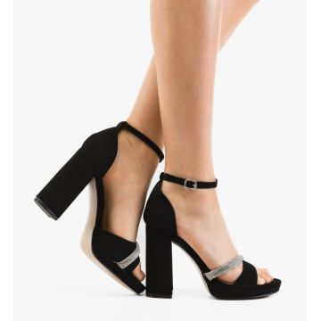 Sandale cu toc Rutyna Negre