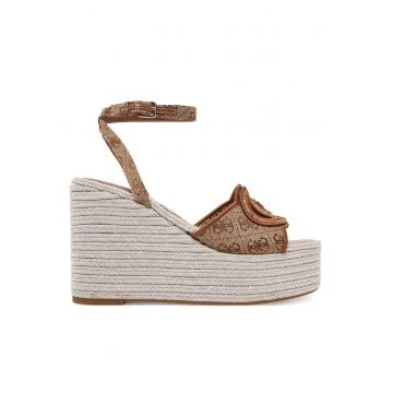 Sandale dama  BEIBR FLJTEE FAL04 - tesatura - culoare maro/ bej