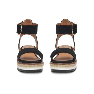 Sandale dama -  espadrile - negru - tesatura -