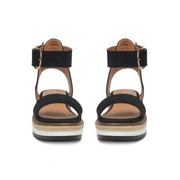 Sandale dama -  espadrile - negru - tesatura -