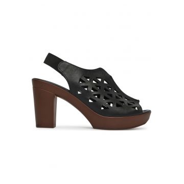 Sandale dama -  EST-2025N-02 - piele naturala - negru/maro