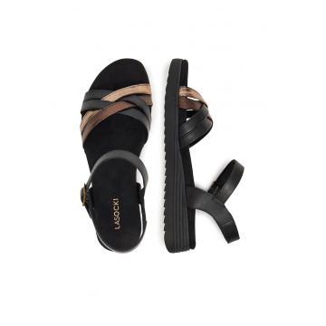 Sandale dama  negru/auriu