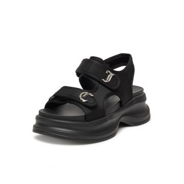 Sandale dama -  negru - tesatura -