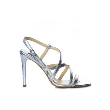 Sandale dama piele naturala Eden High Heels Silver