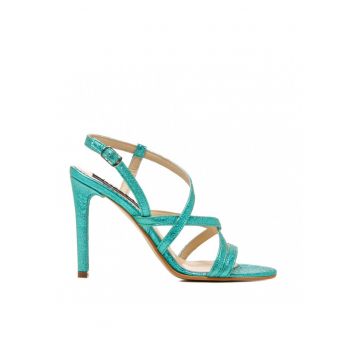 Sandale dama piele naturala Eden High Heels Turquoise