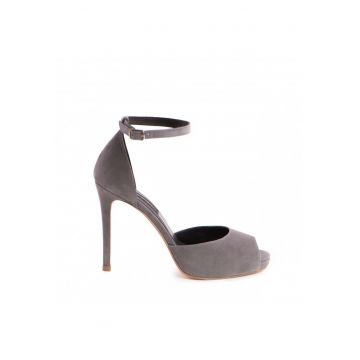 Sandale dama piele naturala Gri Barbie