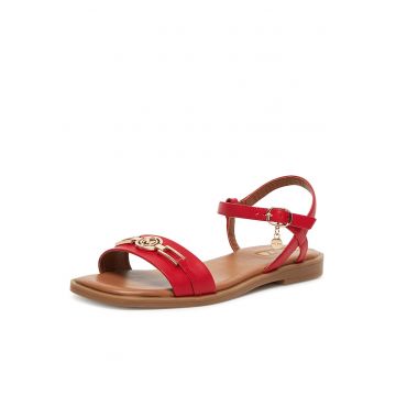 Sandale dama -  piele naturala - rosu