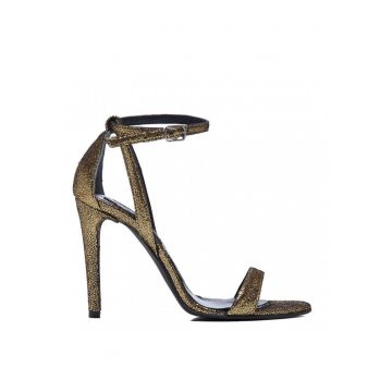Sandale dama piele naturala Simple Gold Sparkle