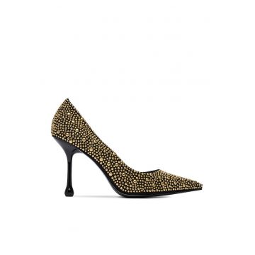 Sandale dama -  tocuri - piele naturala - auriu