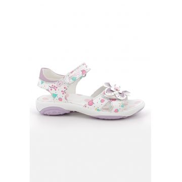 Sandale din piele cu imprimeu cu fructe - Alb/Turcoaz/Roz deschis