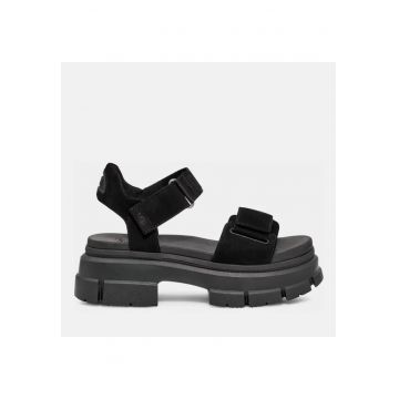 Sandale din piele nubuc si talpa demi-wedge Ashton